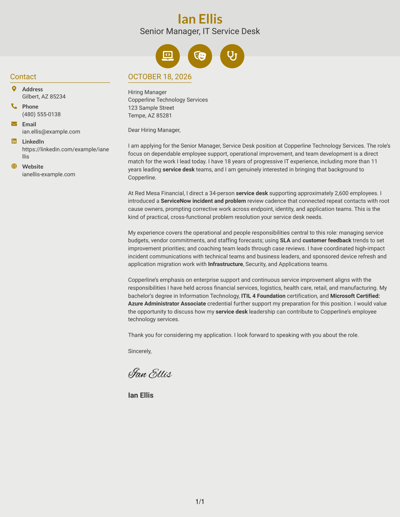 Cover letter example — page 1