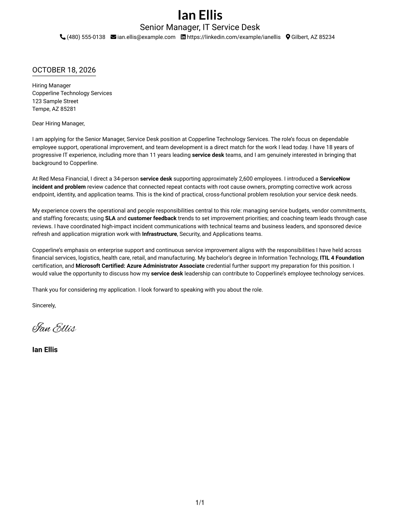 Cover letter example — page 1