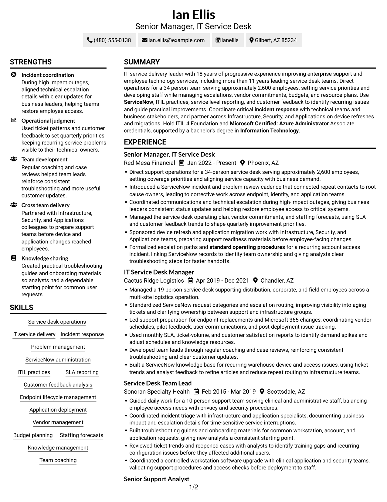 Resume example — page 1