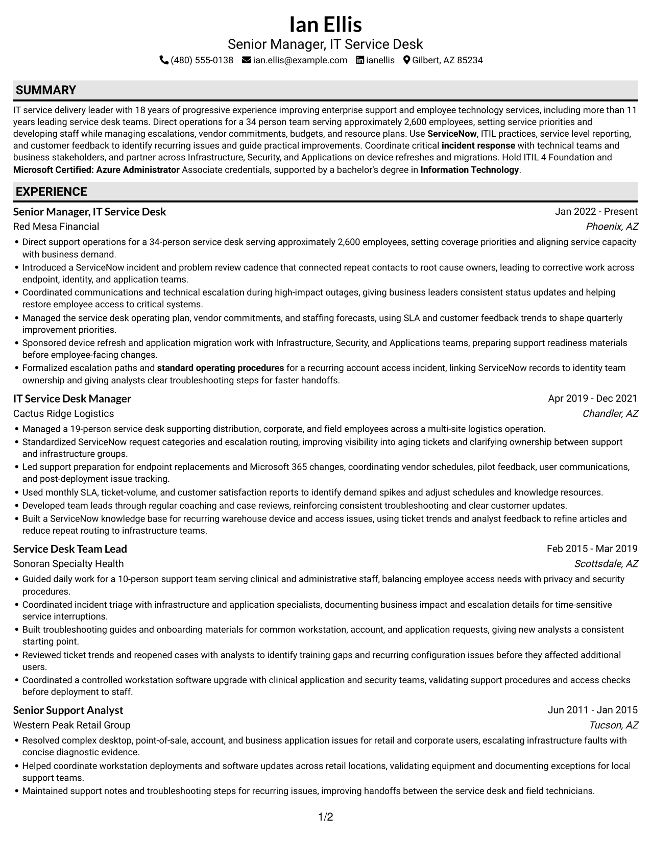 Resume example — page 1