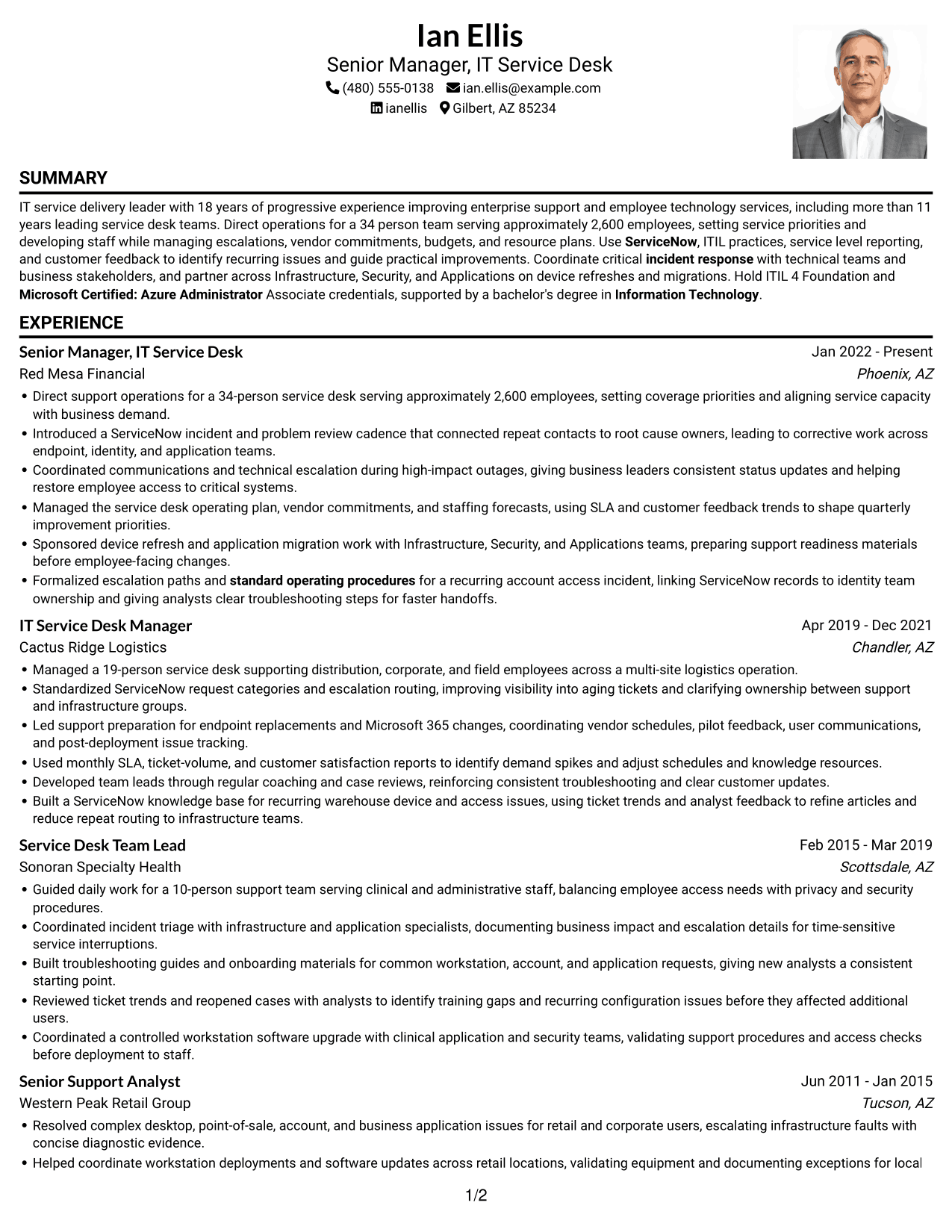 Resume example — page 1
