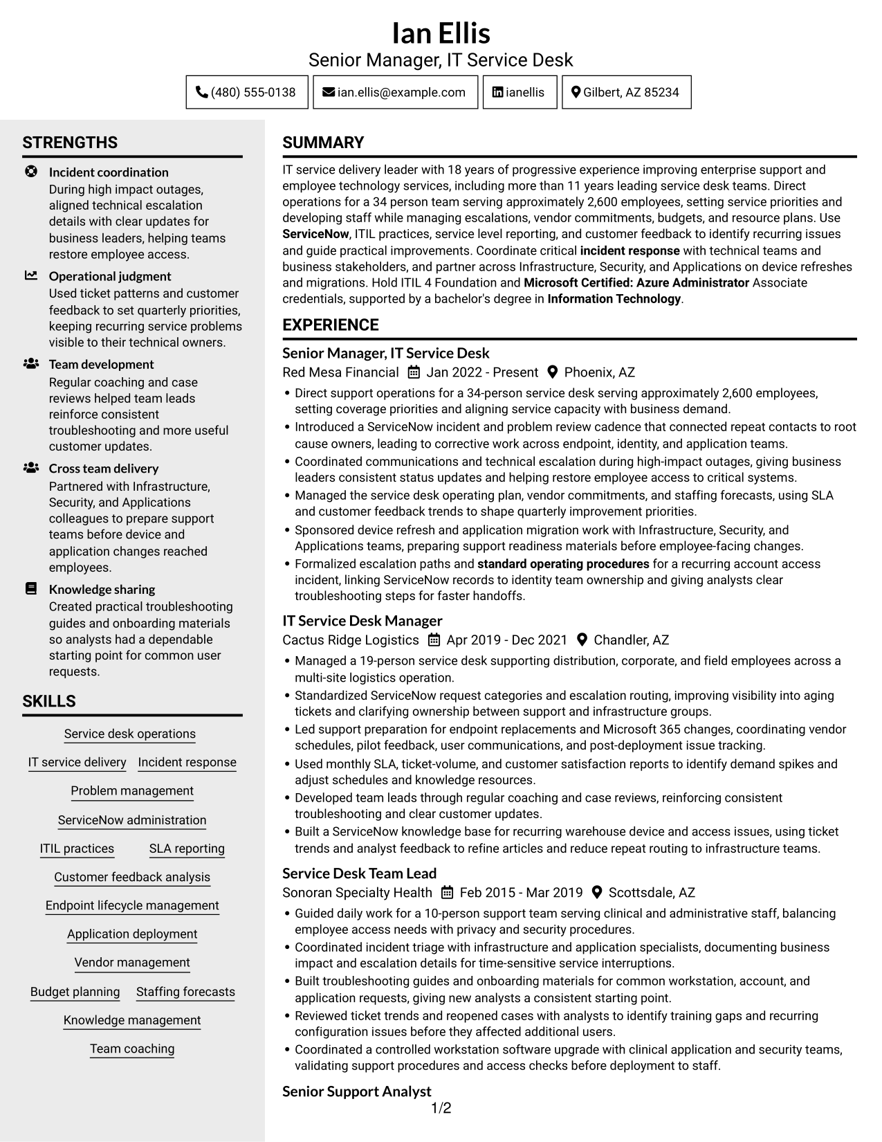 Resume example — page 1