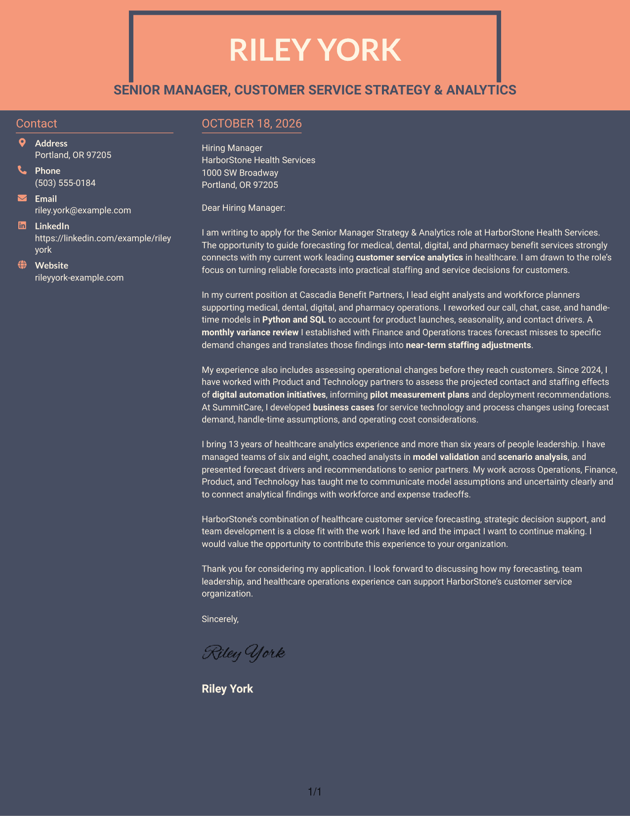 Cover letter example — page 1