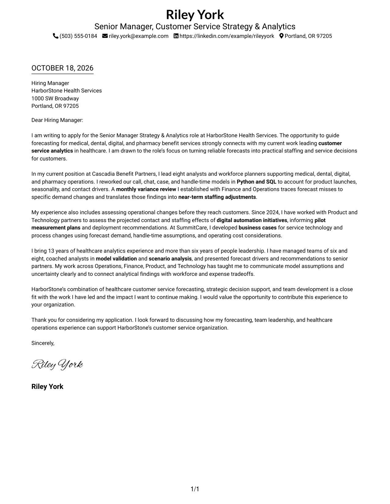 Cover letter example — page 1