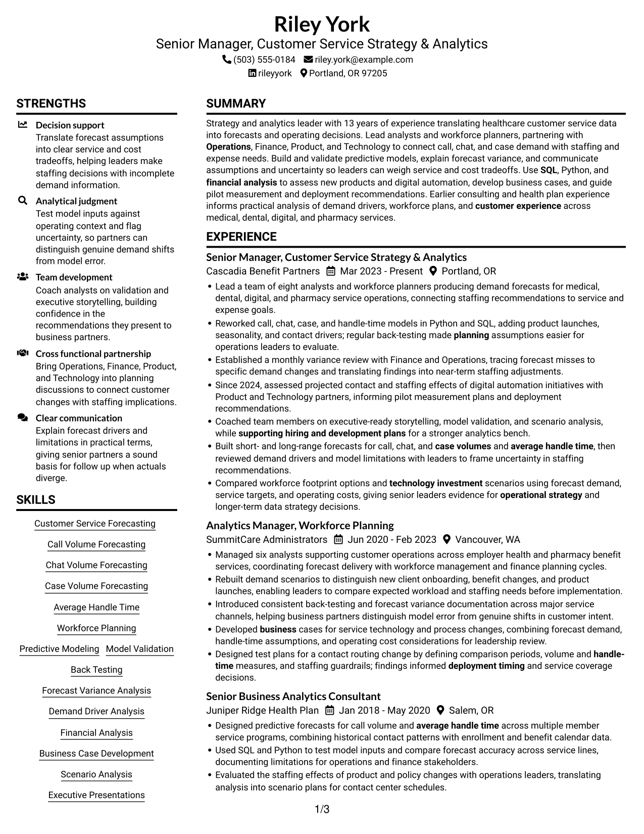 Resume example — page 1