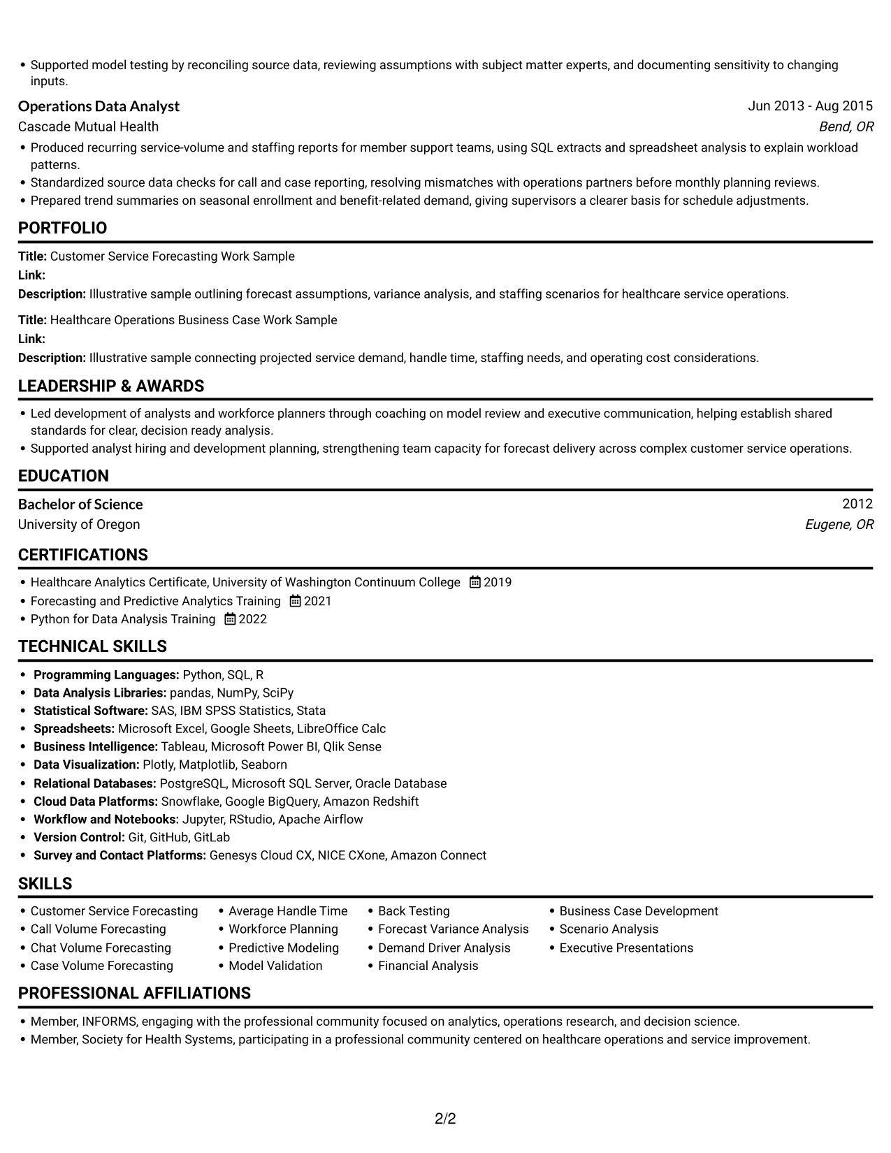 Resume example — page 2