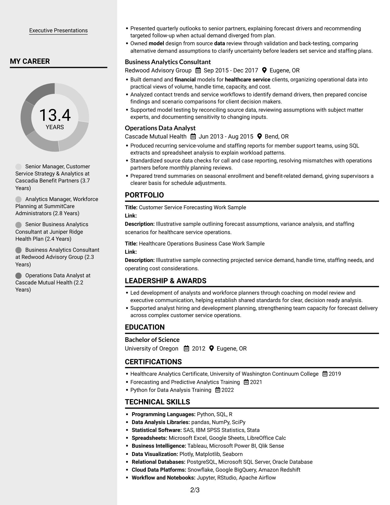 Resume example — page 2