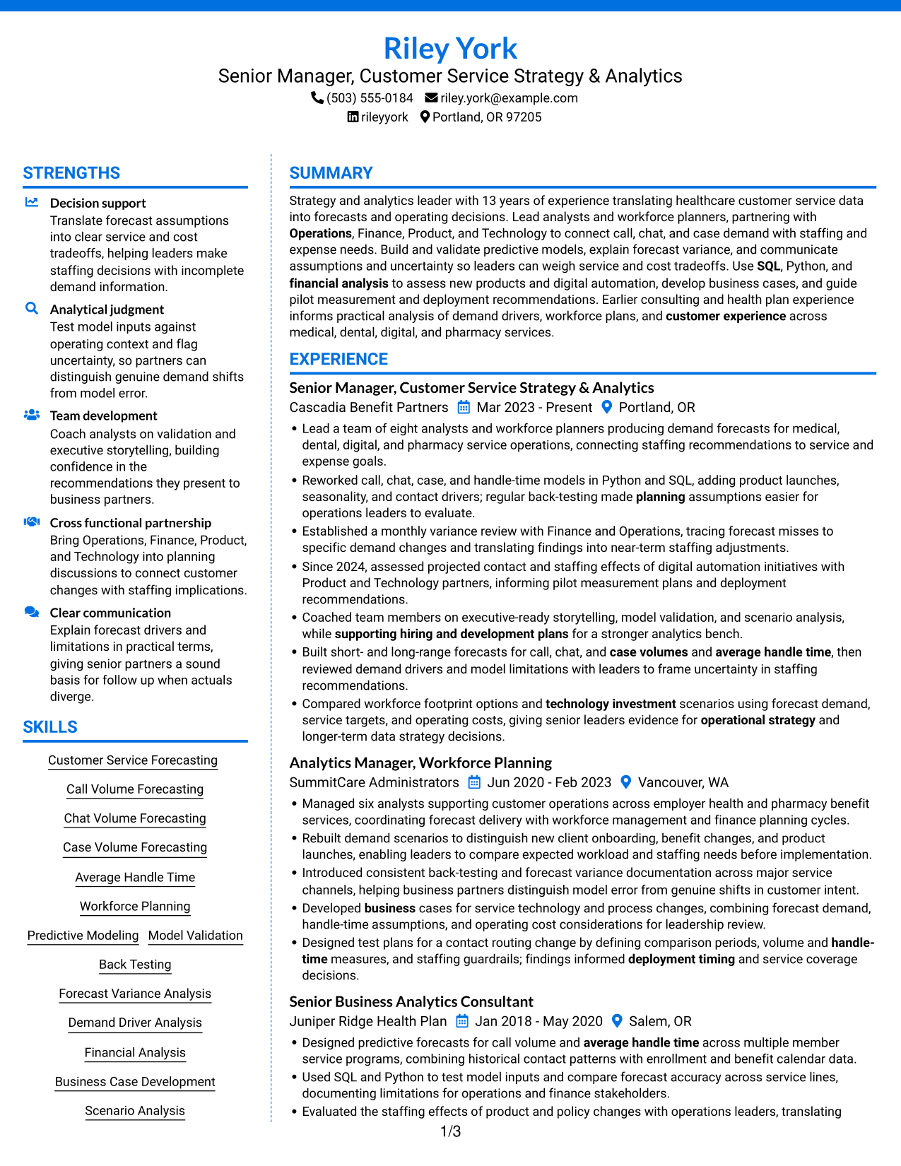 Resume example — page 1