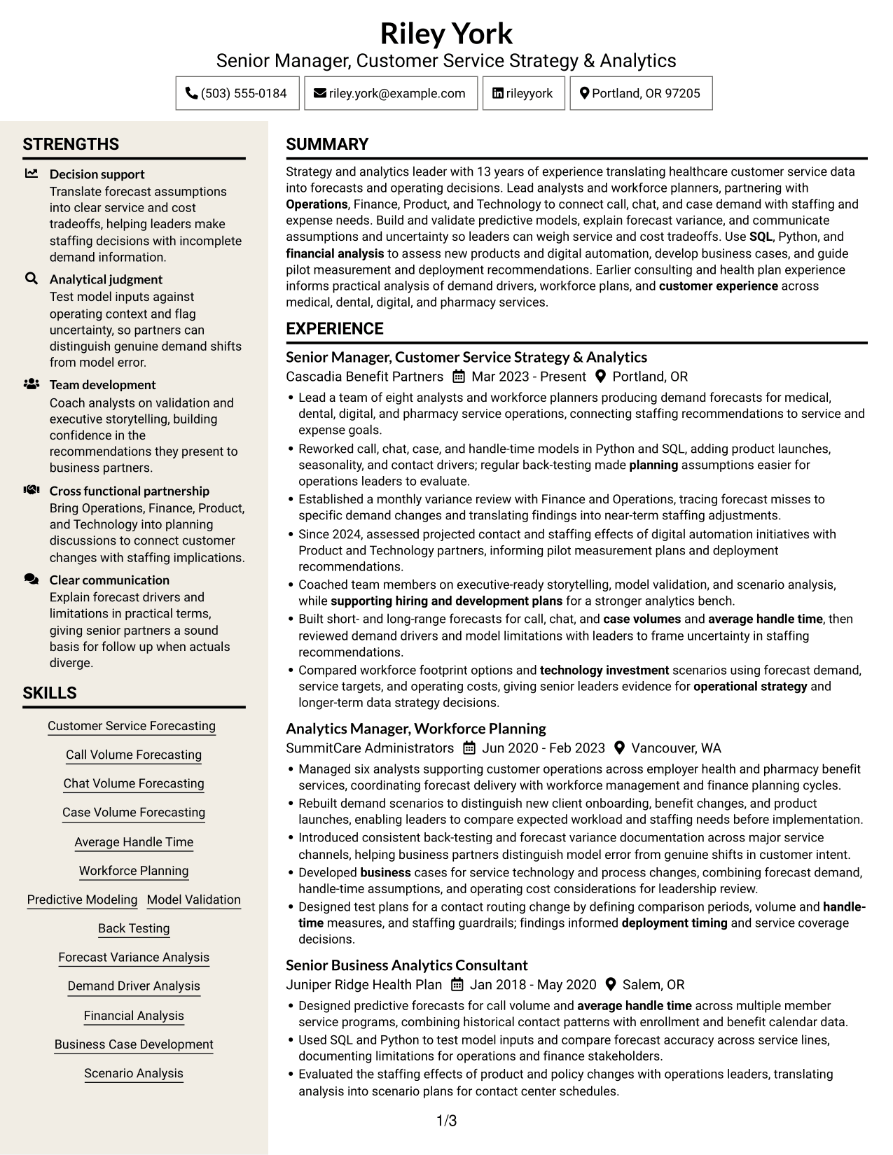 Resume example — page 1