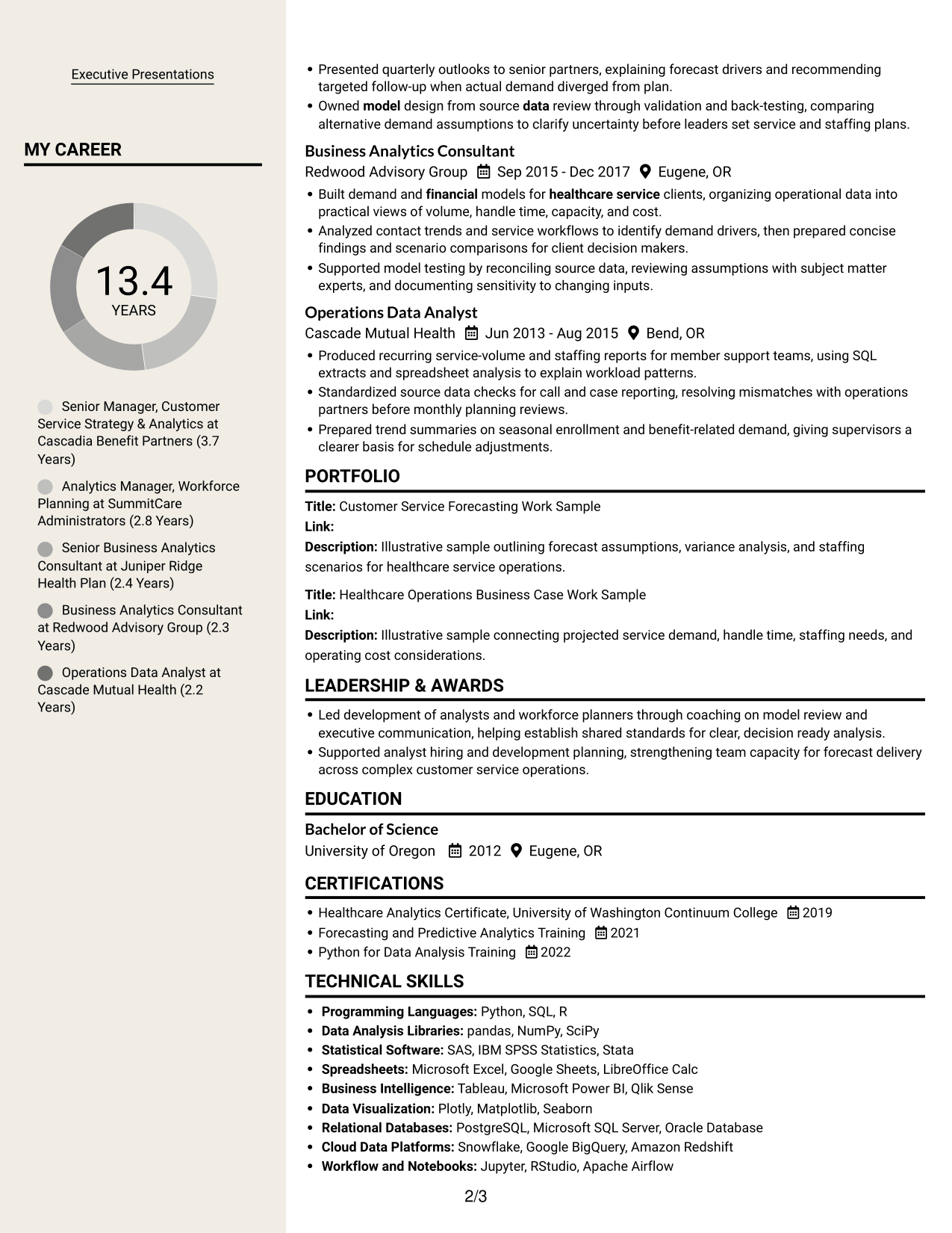 Resume example — page 2