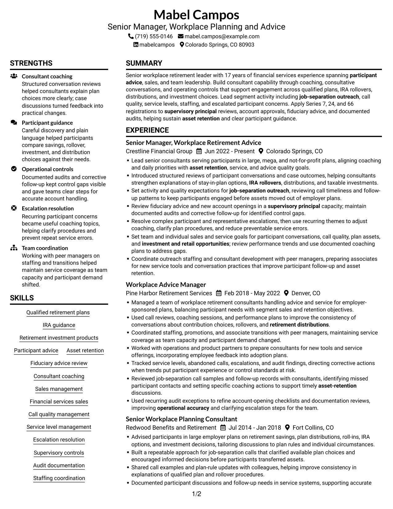 Resume example — page 1