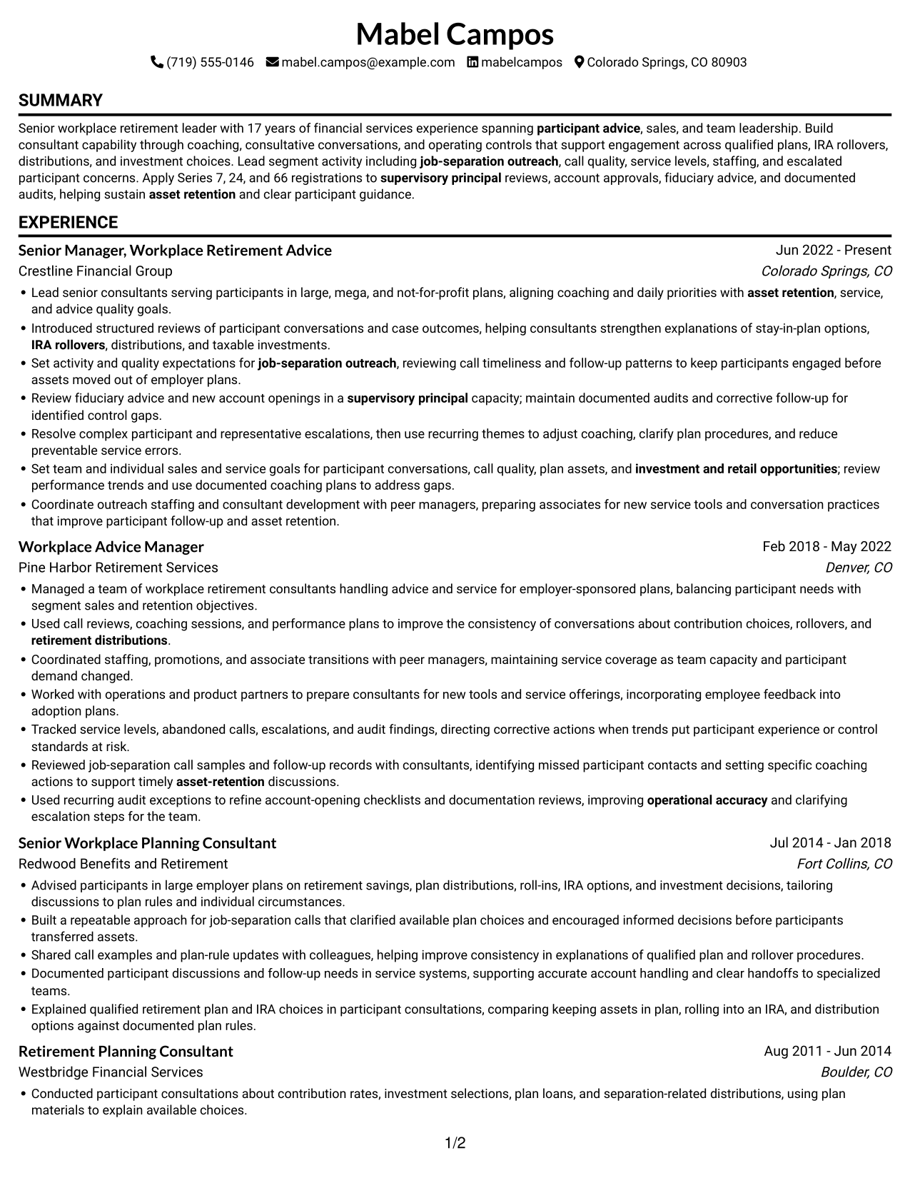 Resume example — page 1