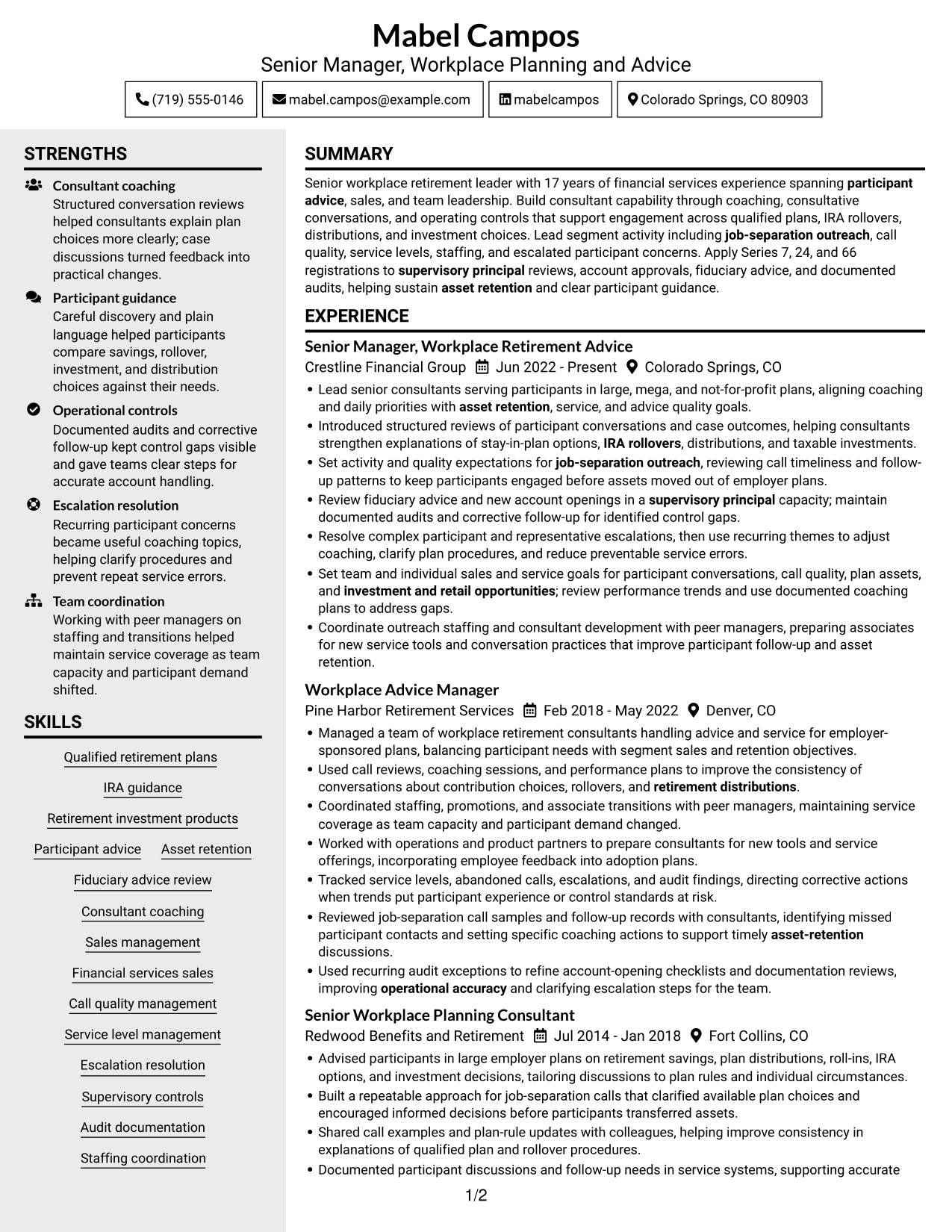 Resume example — page 1