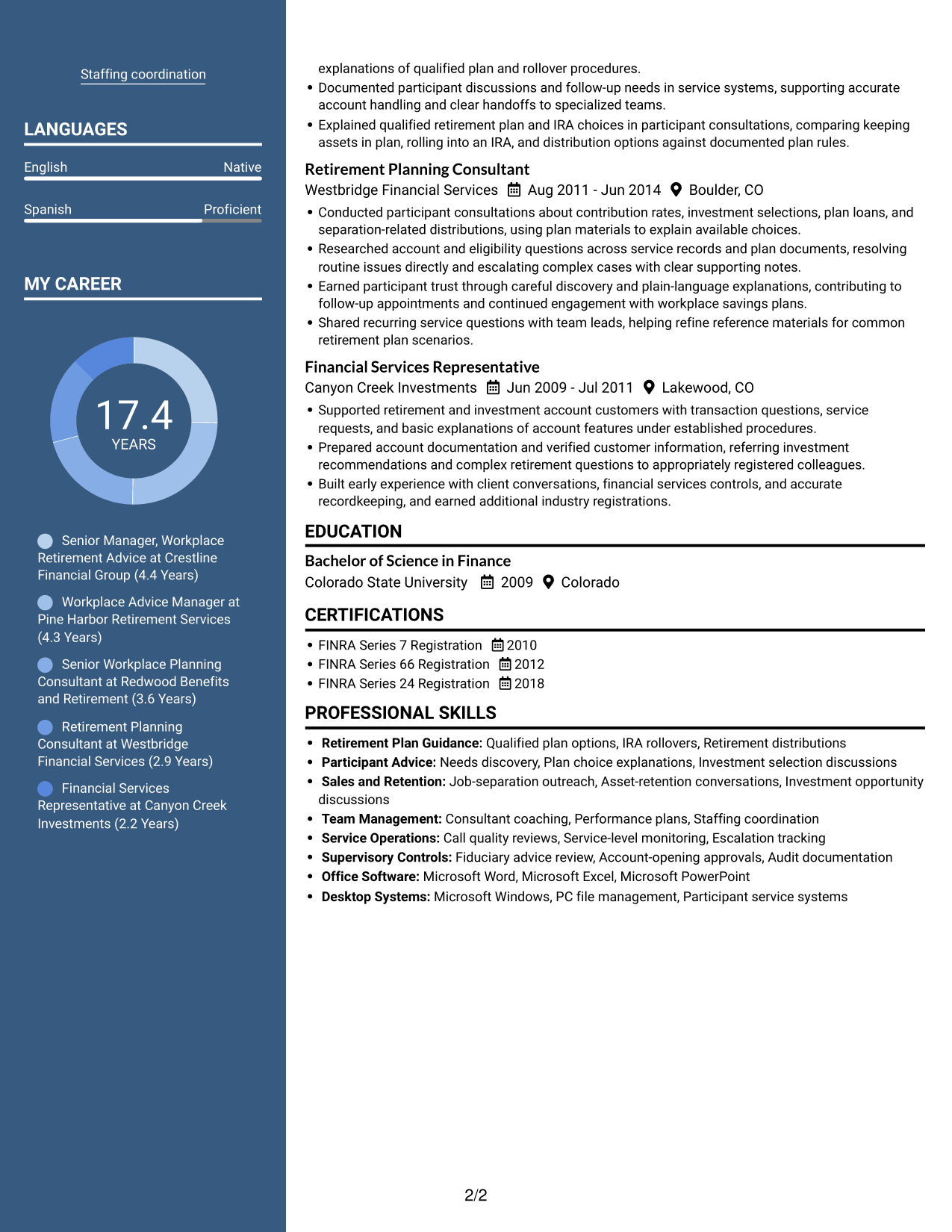 Resume example — page 2