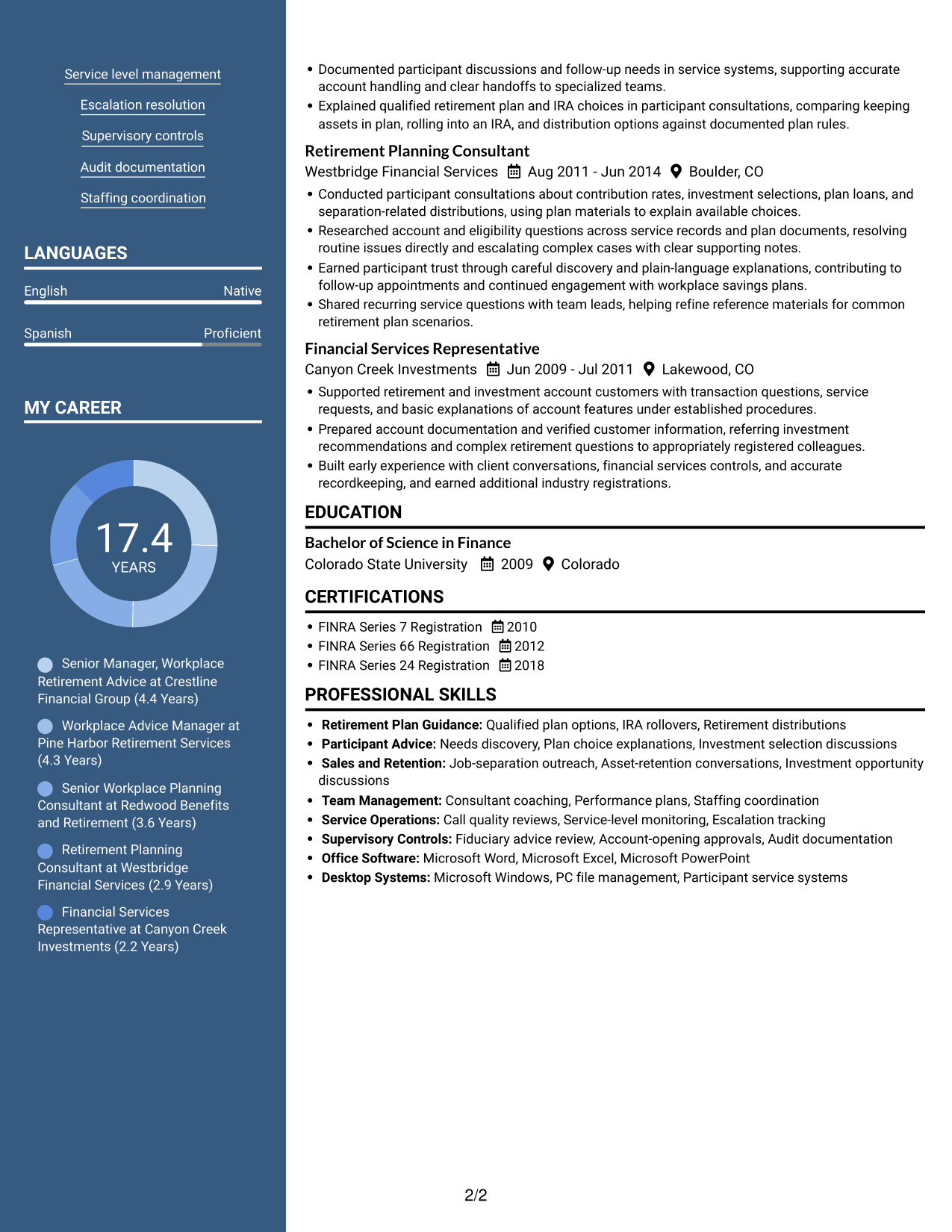 Resume example — page 2