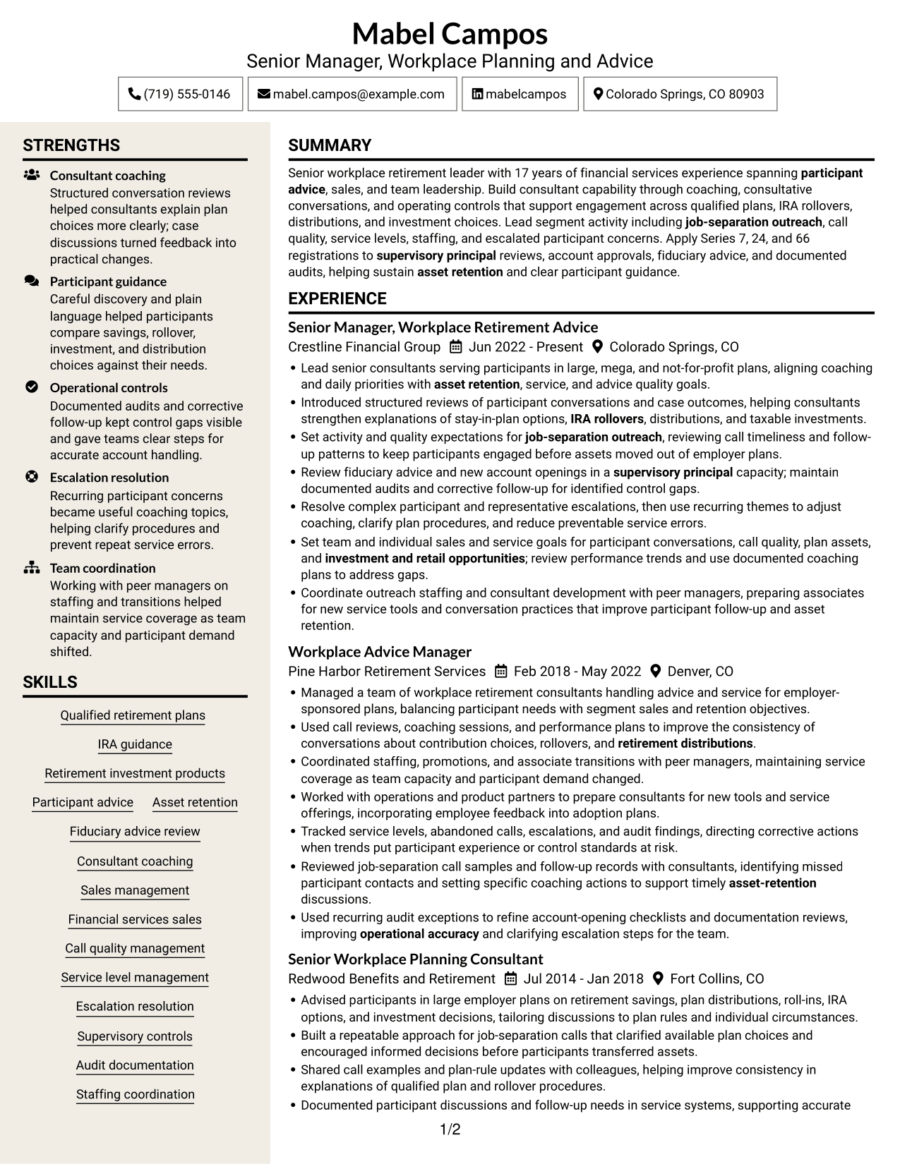 Resume example — page 1