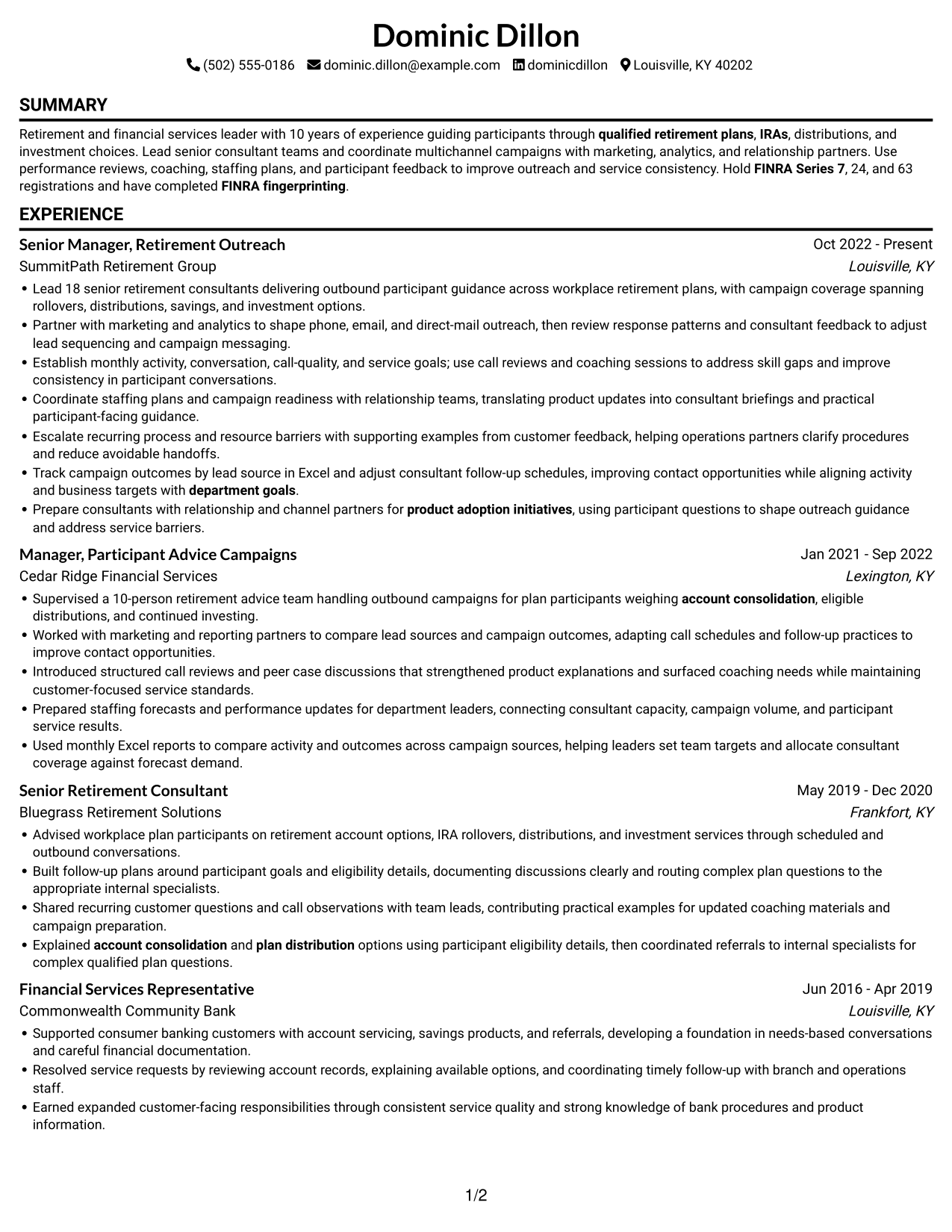 Resume example — page 1