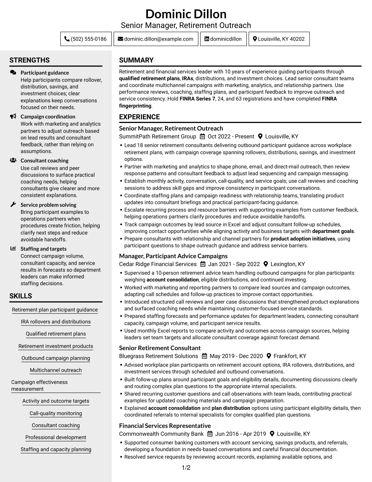 Resume example — page 1