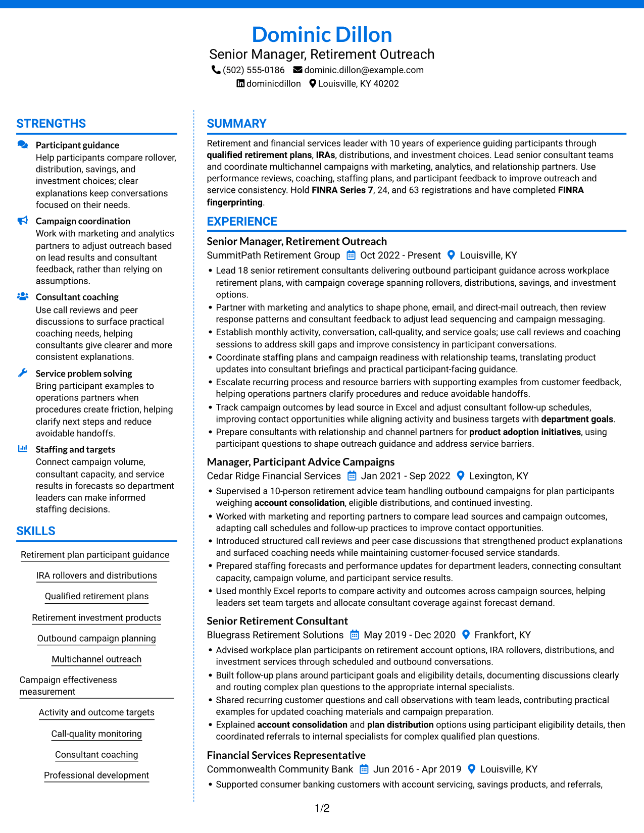 Resume example — page 1