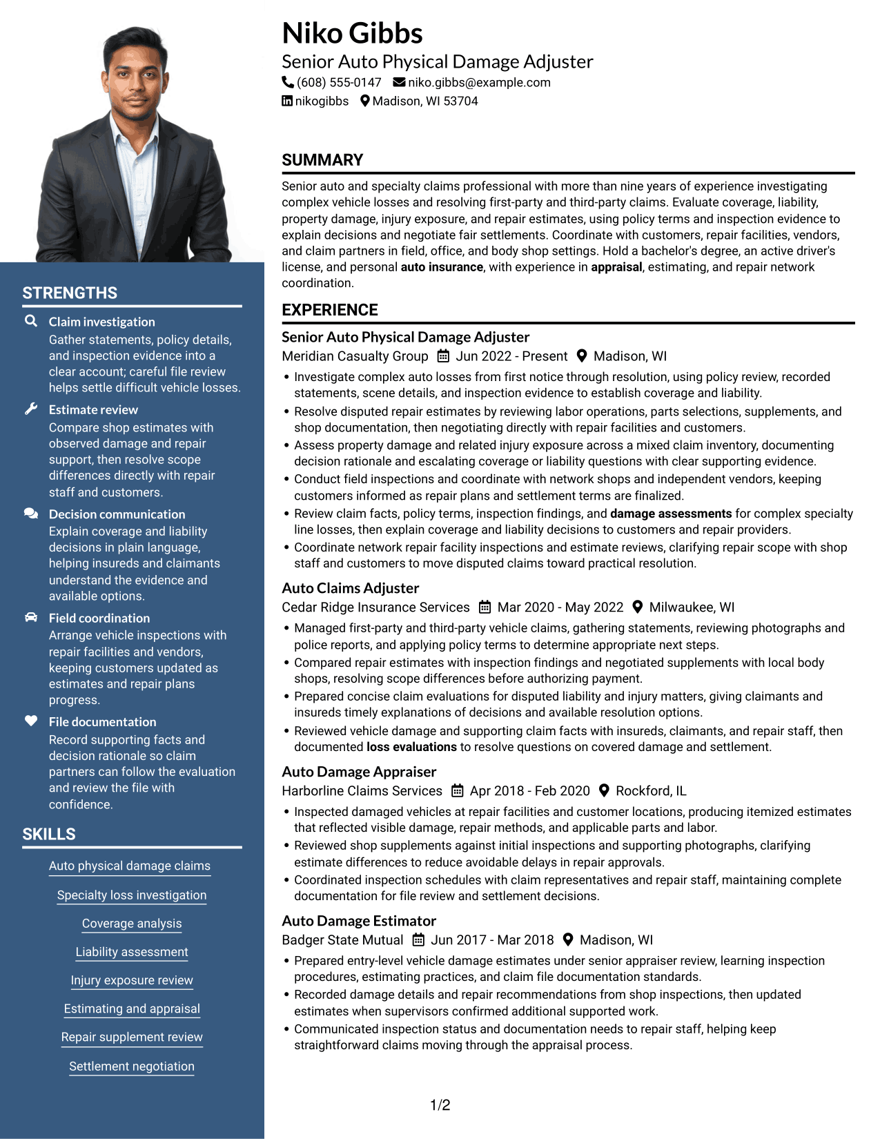 Resume example — page 1