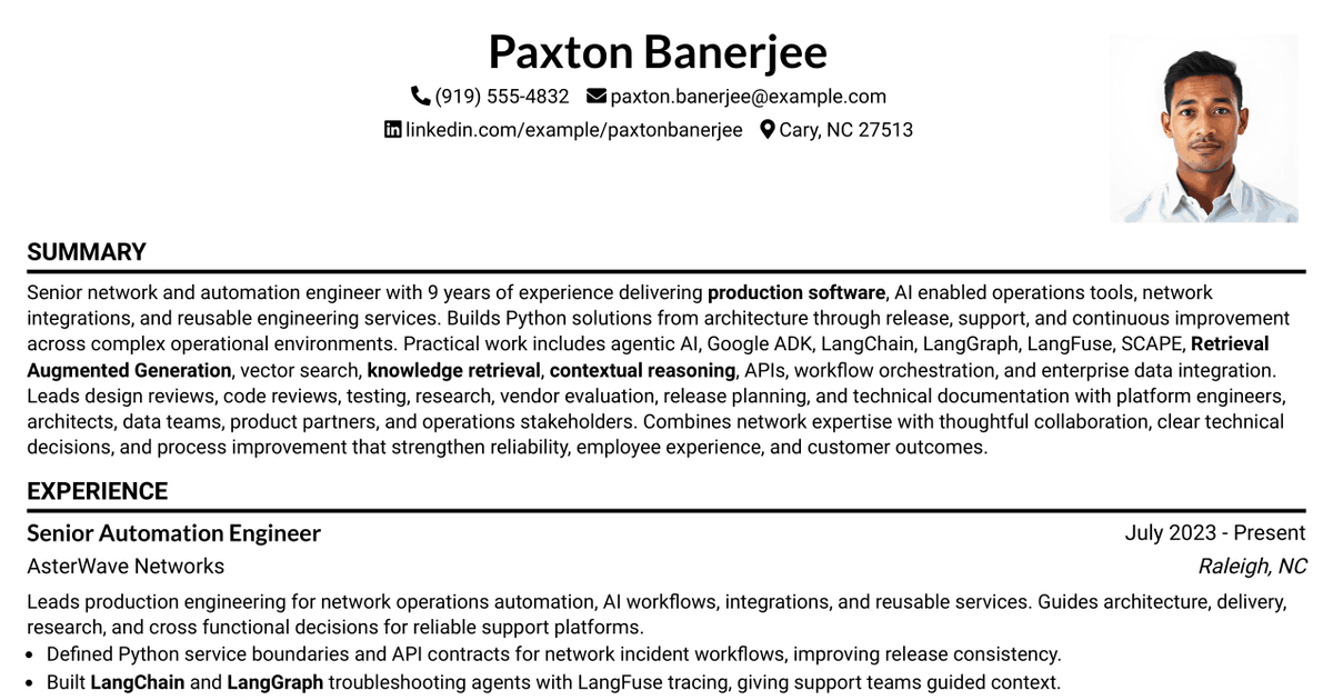 7 Senior Network Engineer Resume Templates with Example