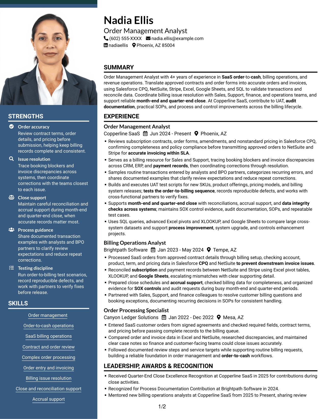 Resume example — page 1