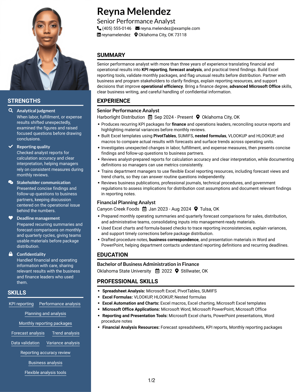 Resume example — page 1