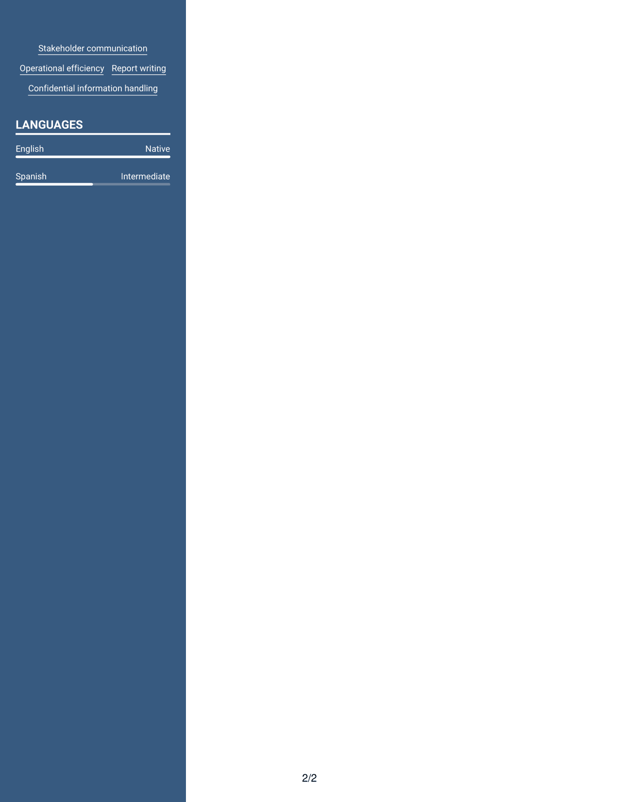 Resume example — page 2