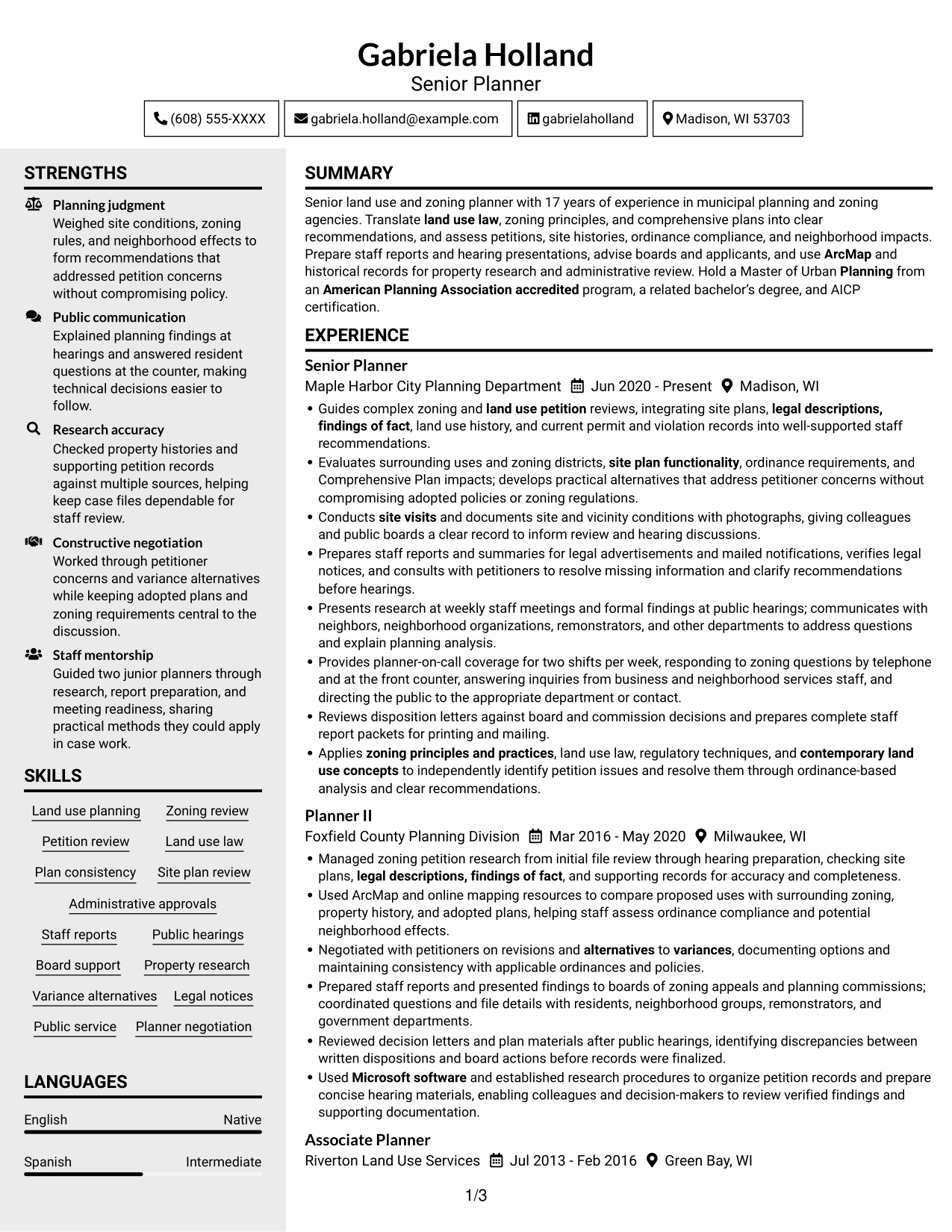 Resume example — page 1