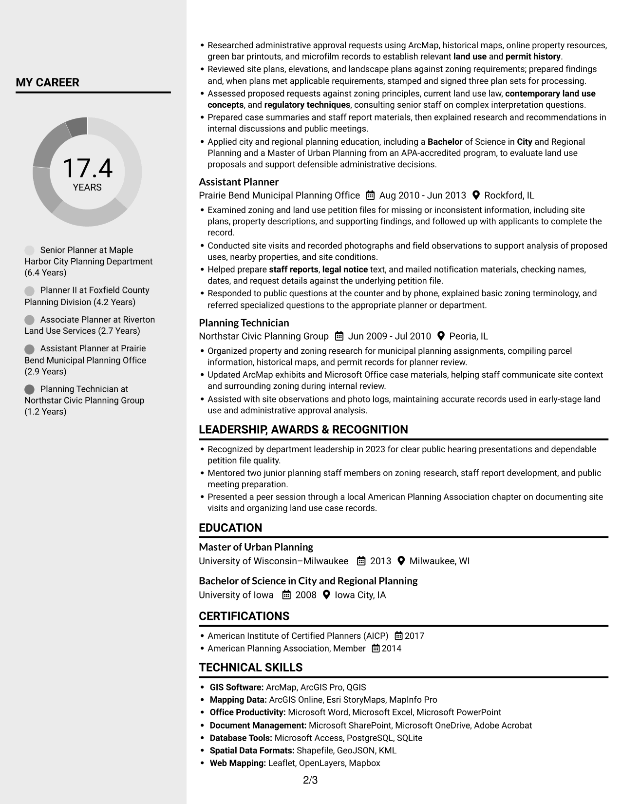 Resume example — page 2