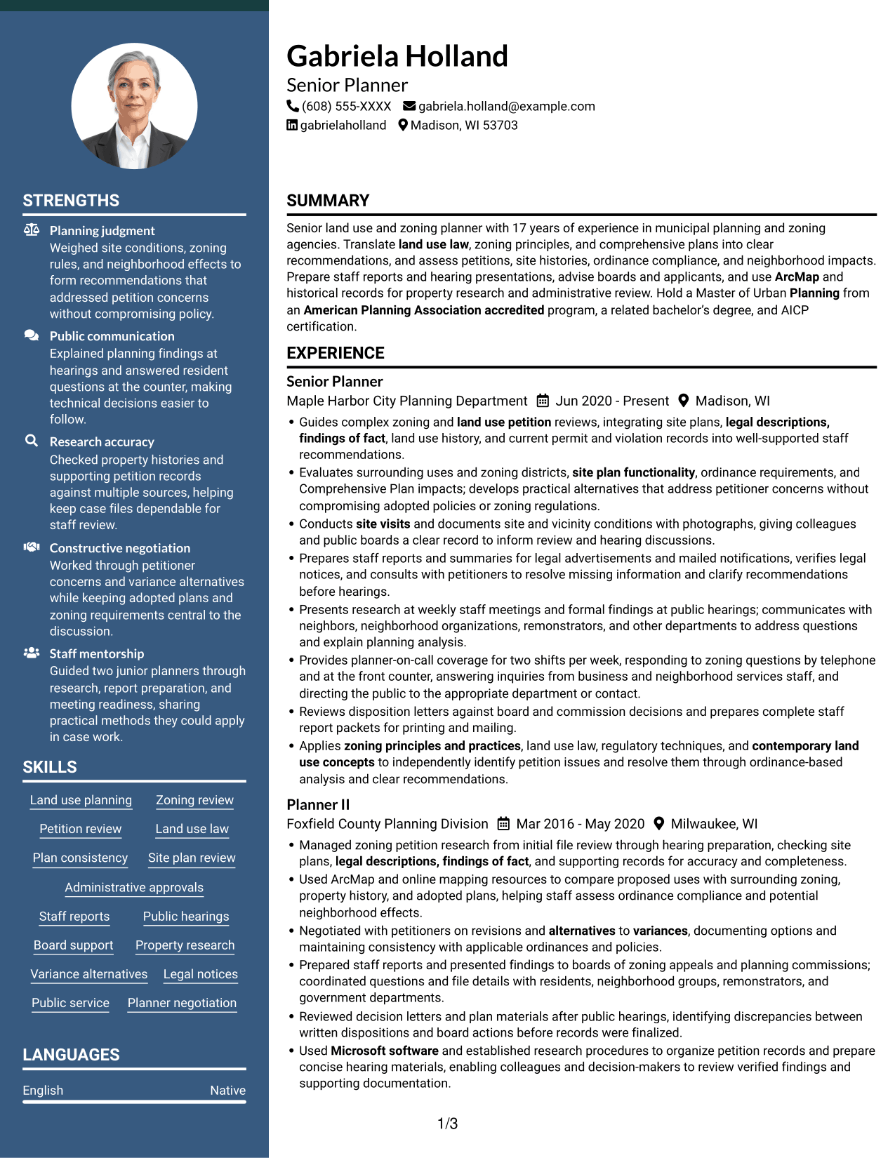 Resume example — page 1