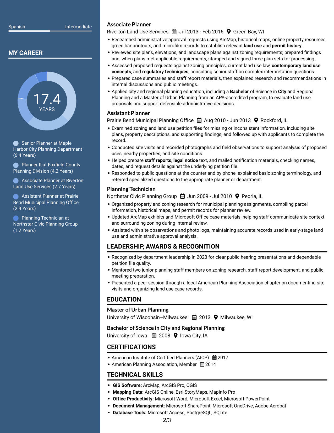 Resume example — page 2