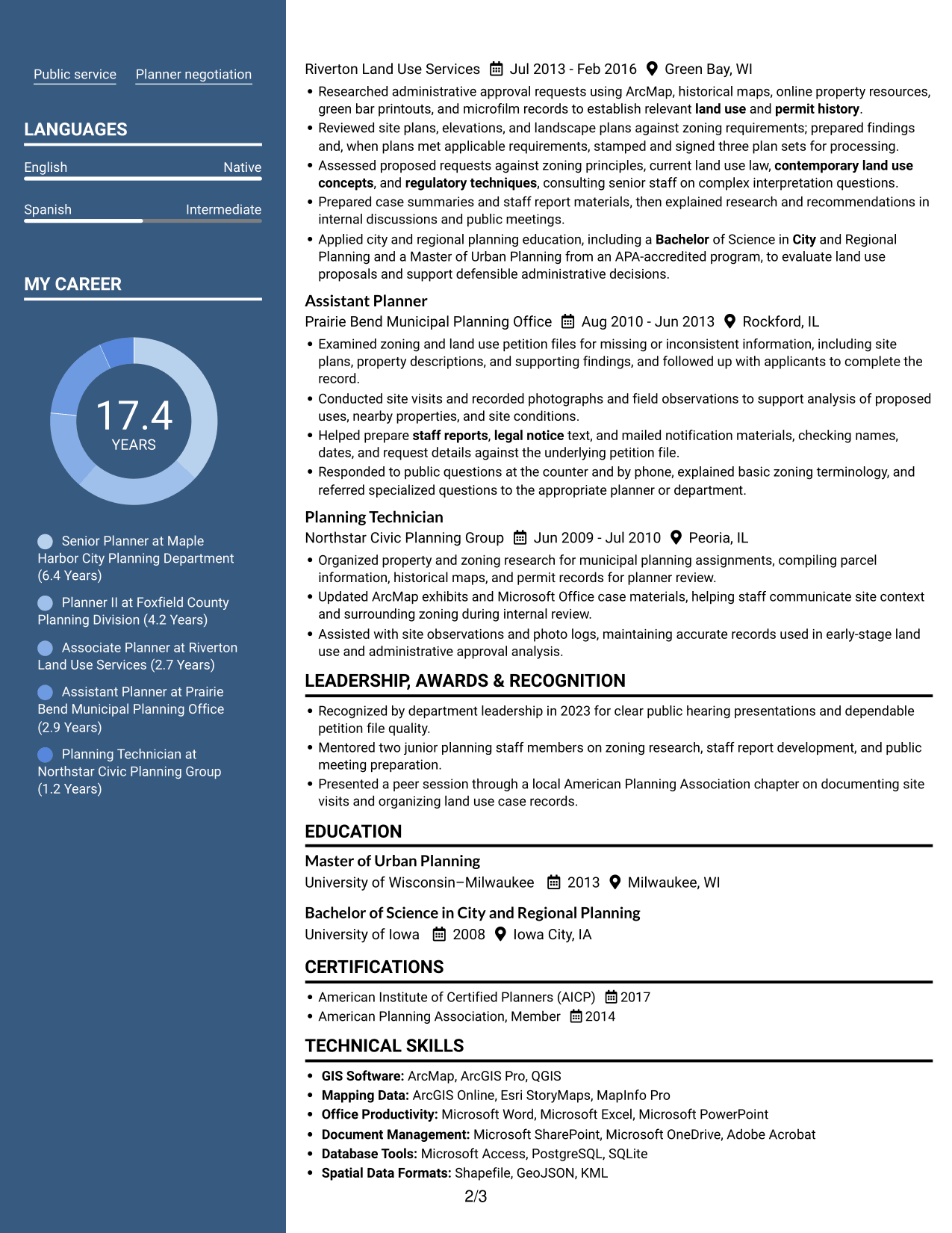 Resume example — page 2