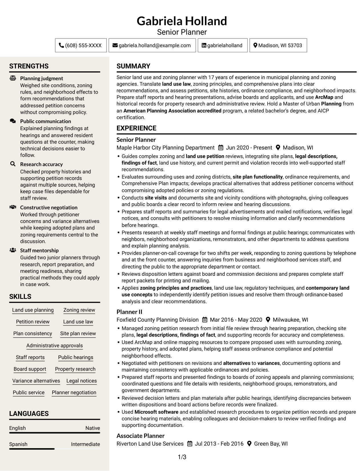 Resume example — page 1
