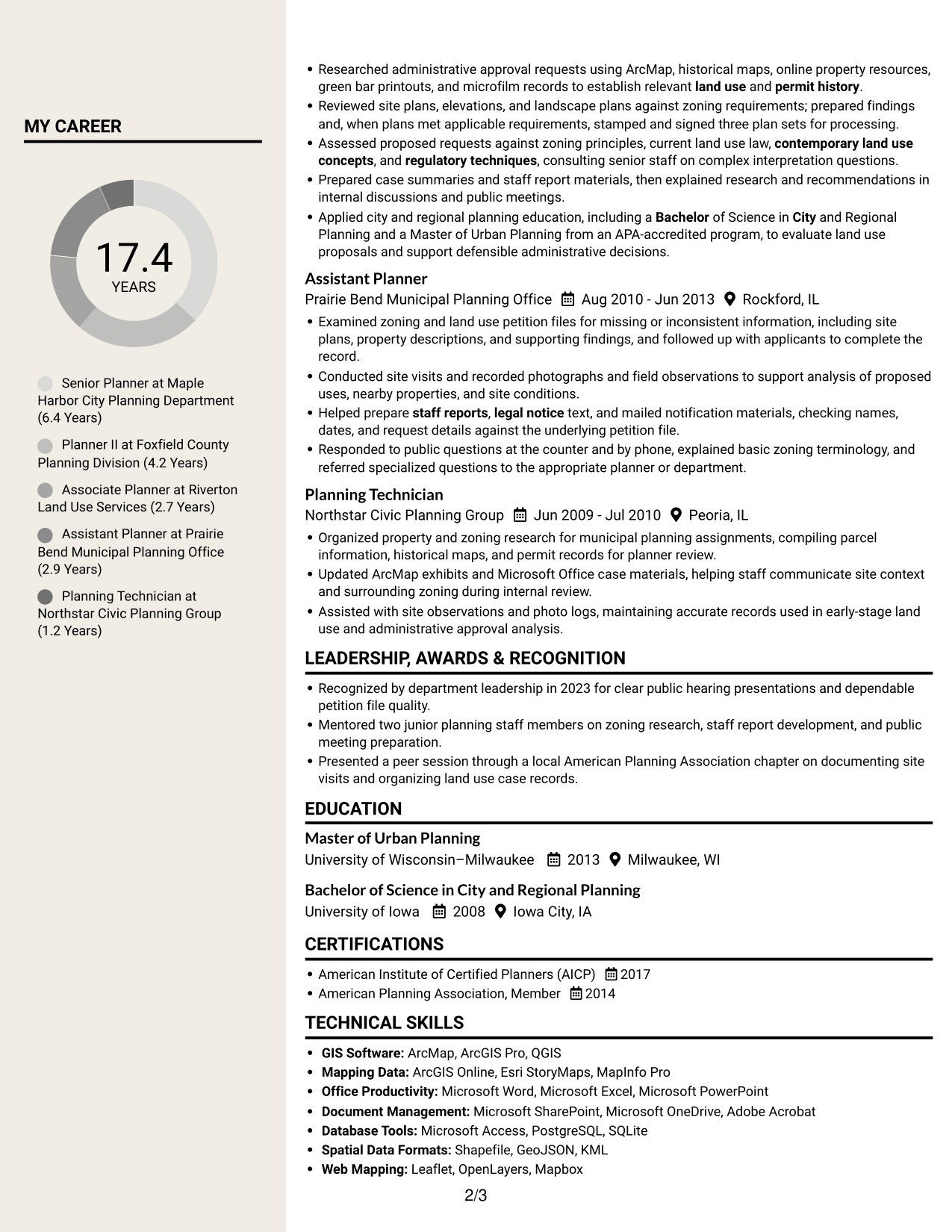 Resume example — page 2