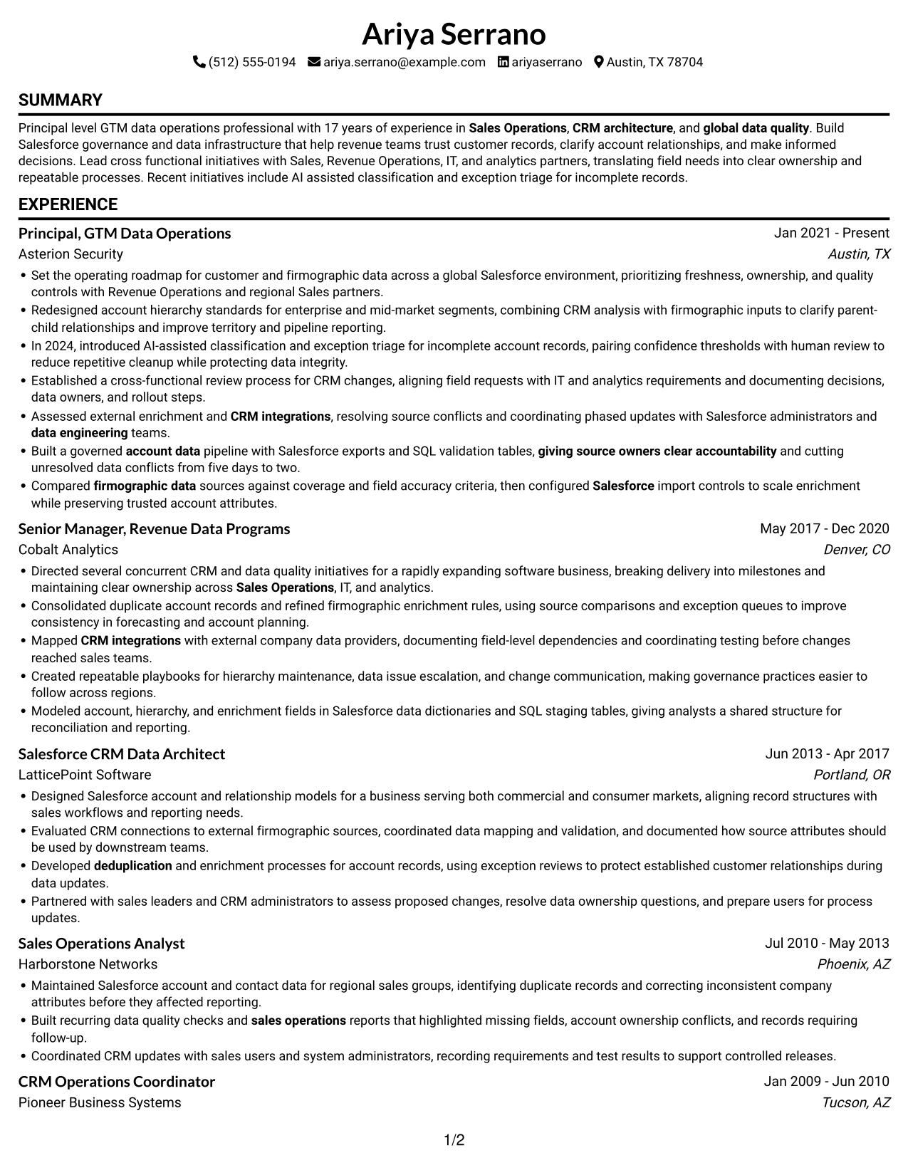 Resume example — page 1
