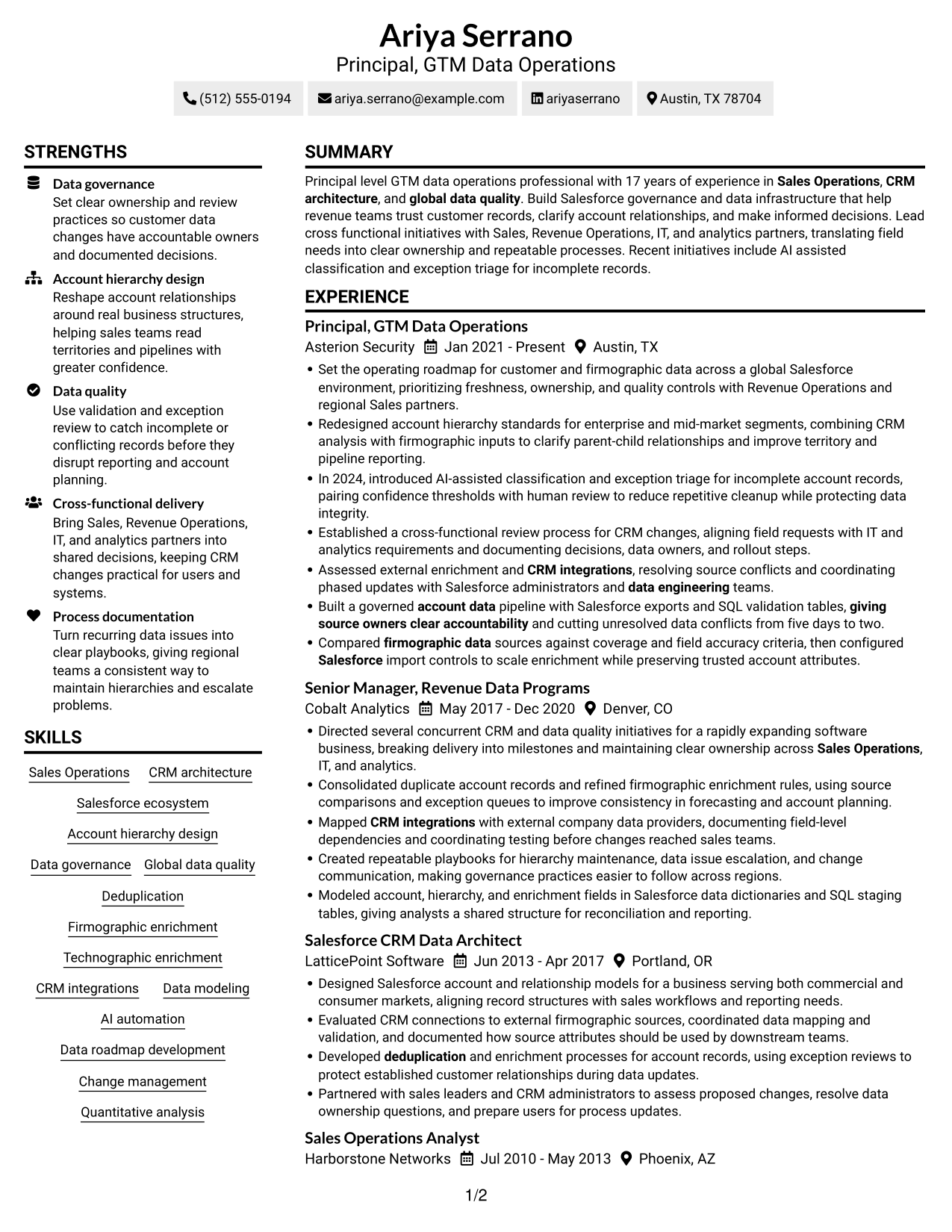 Resume example — page 1