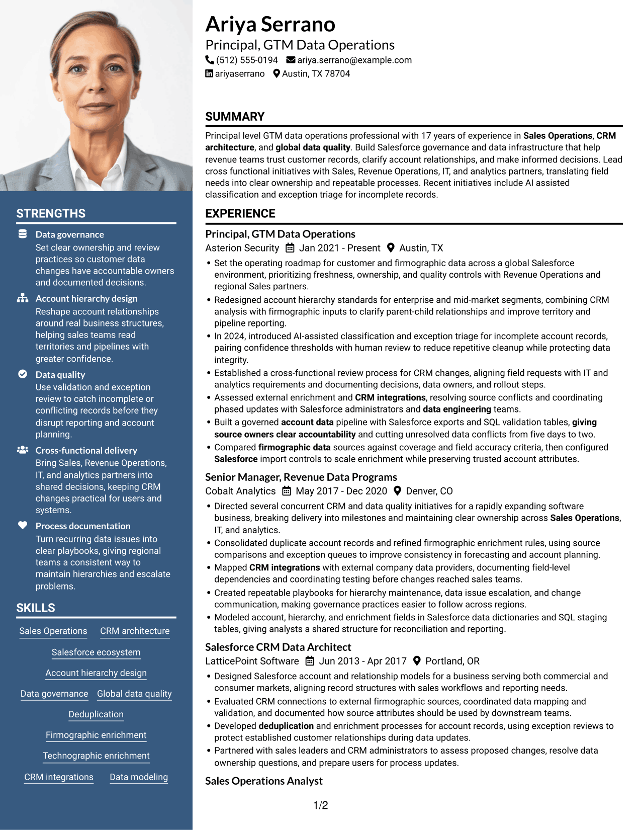Resume example — page 1