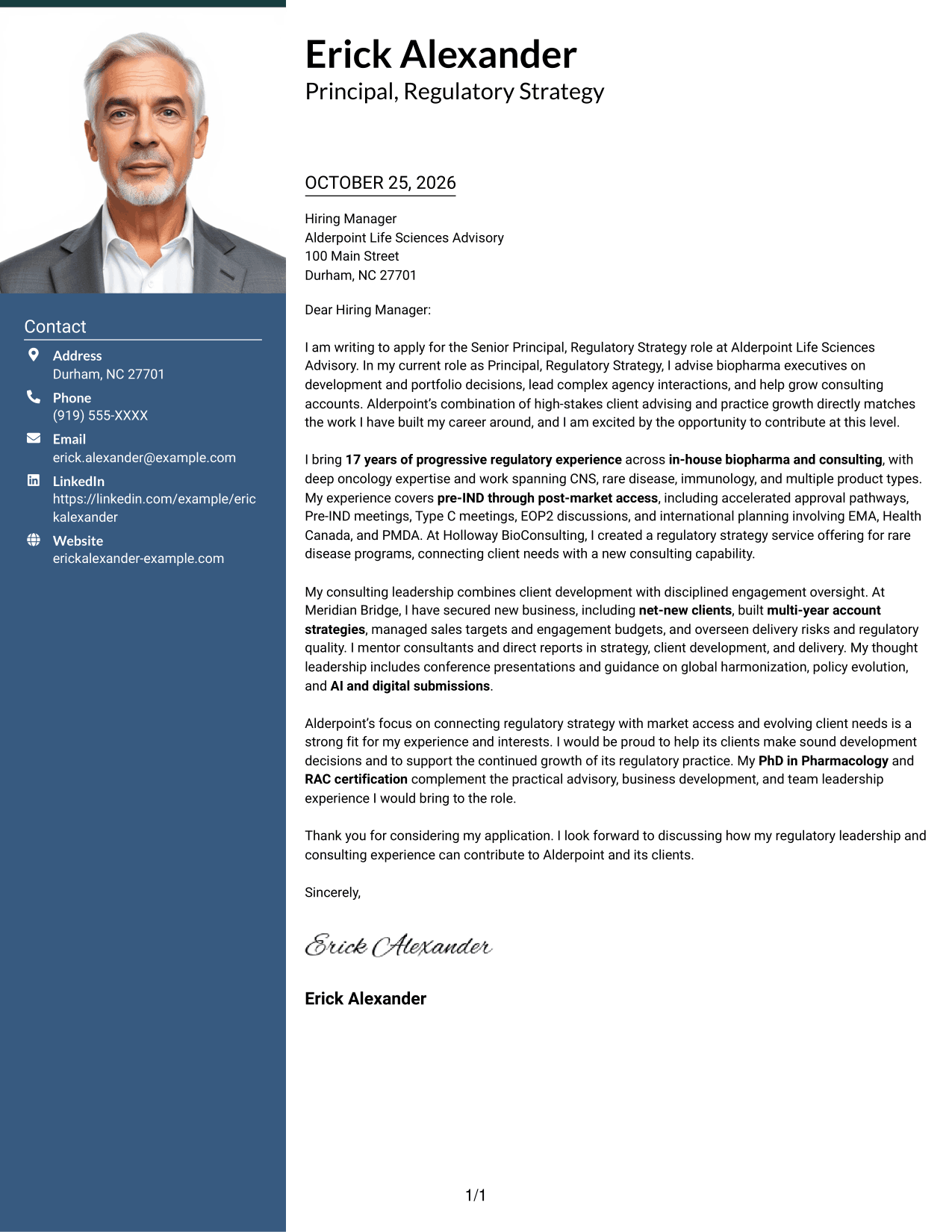Cover letter example — page 1