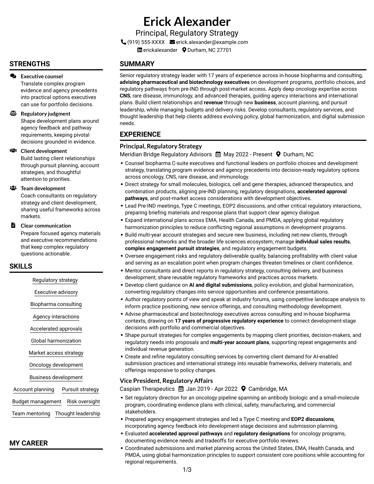 Resume example — page 1