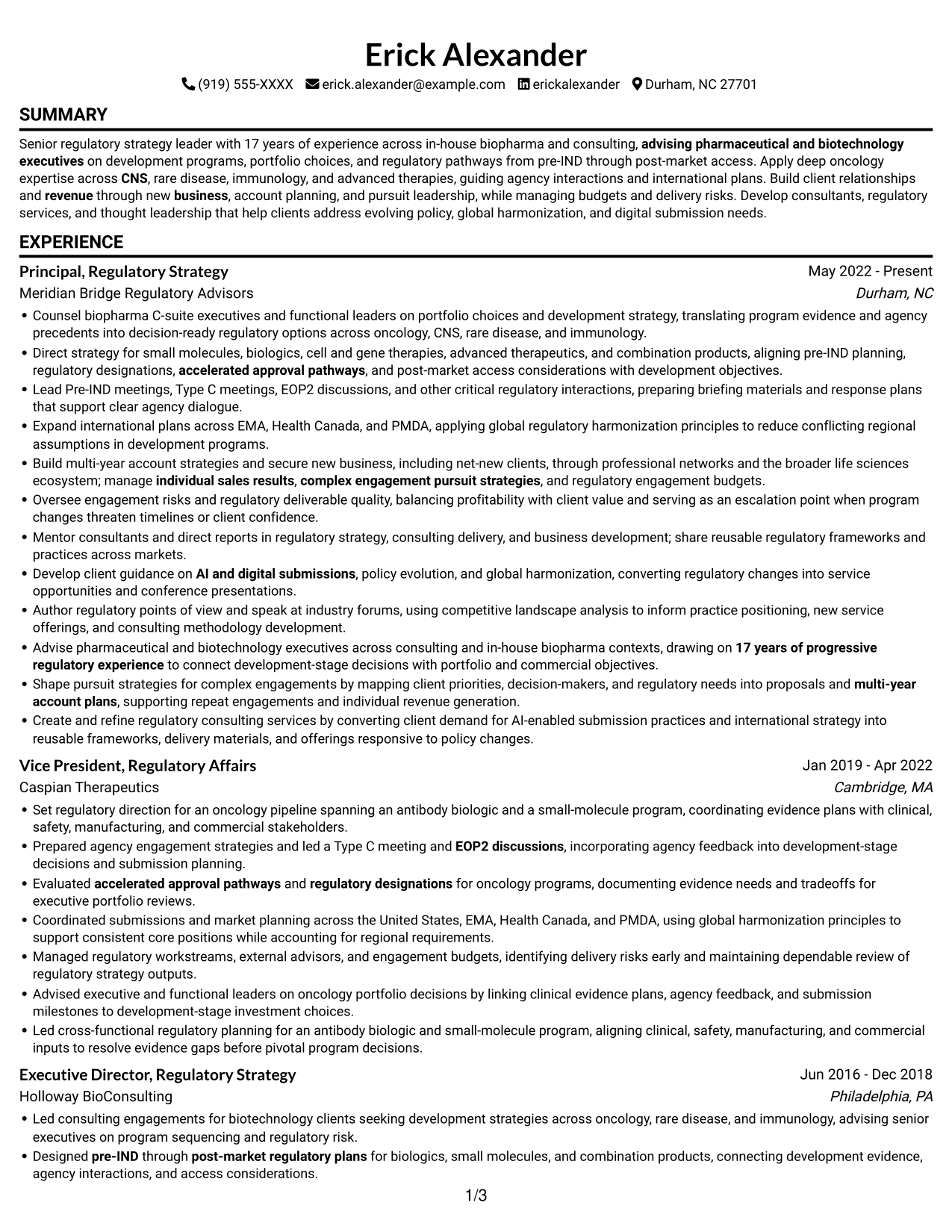 Resume example — page 1