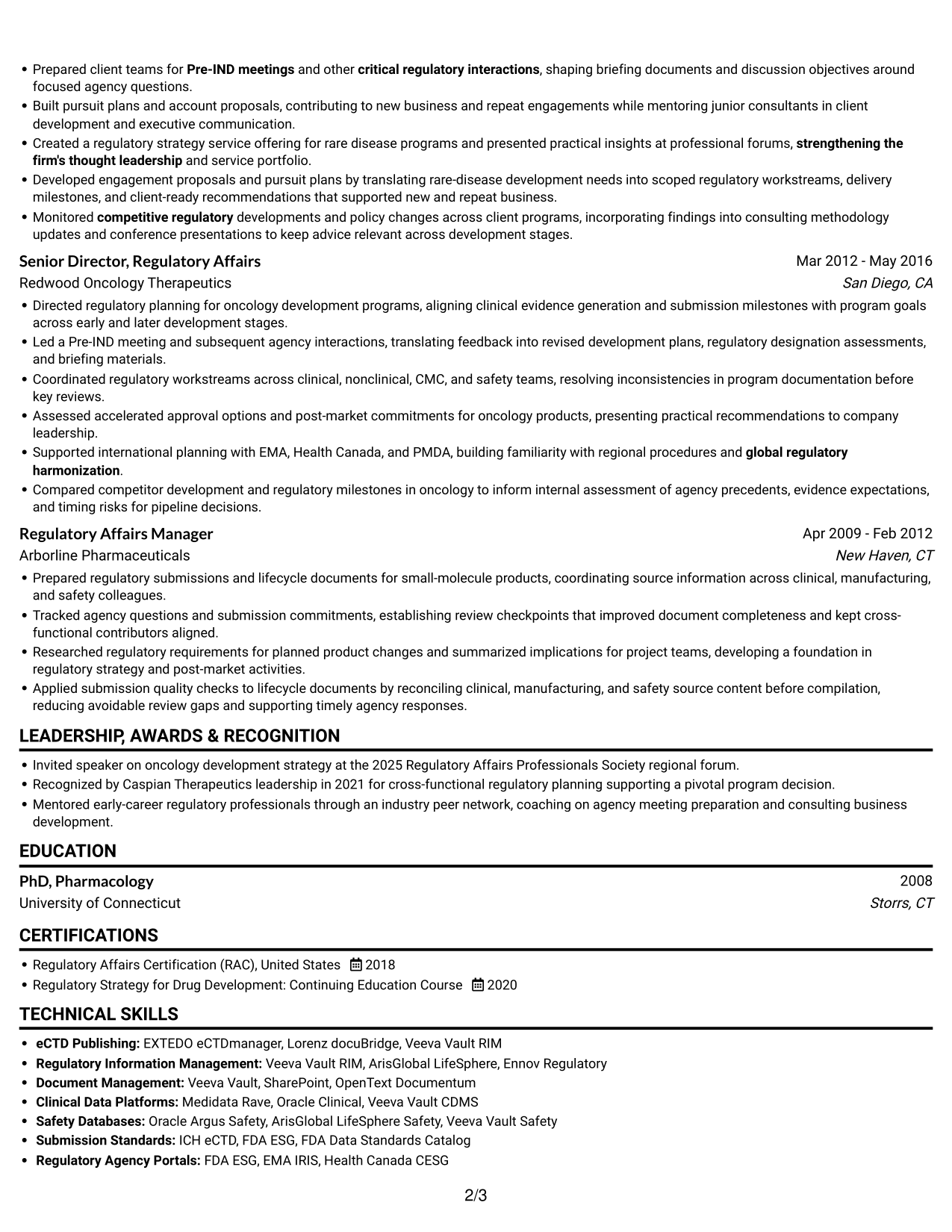 Resume example — page 2