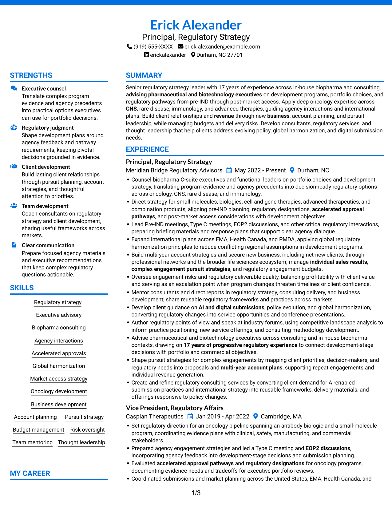 Resume example — page 1