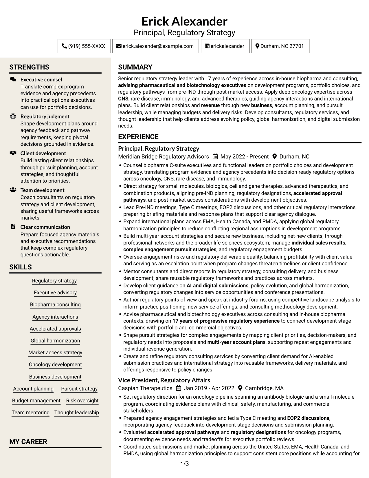 Resume example — page 1