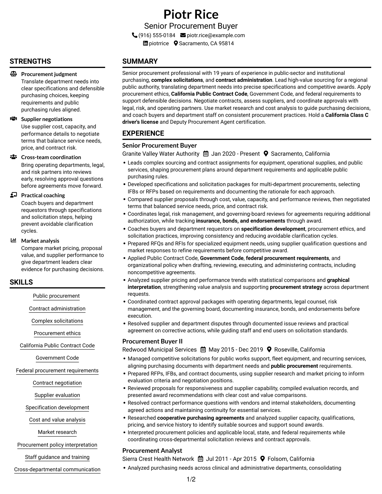 Resume example — page 1