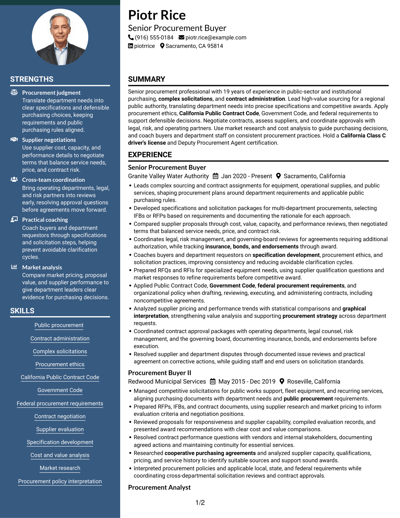Resume example — page 1