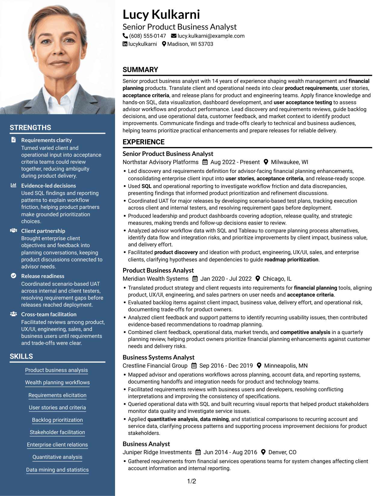 Resume example — page 1