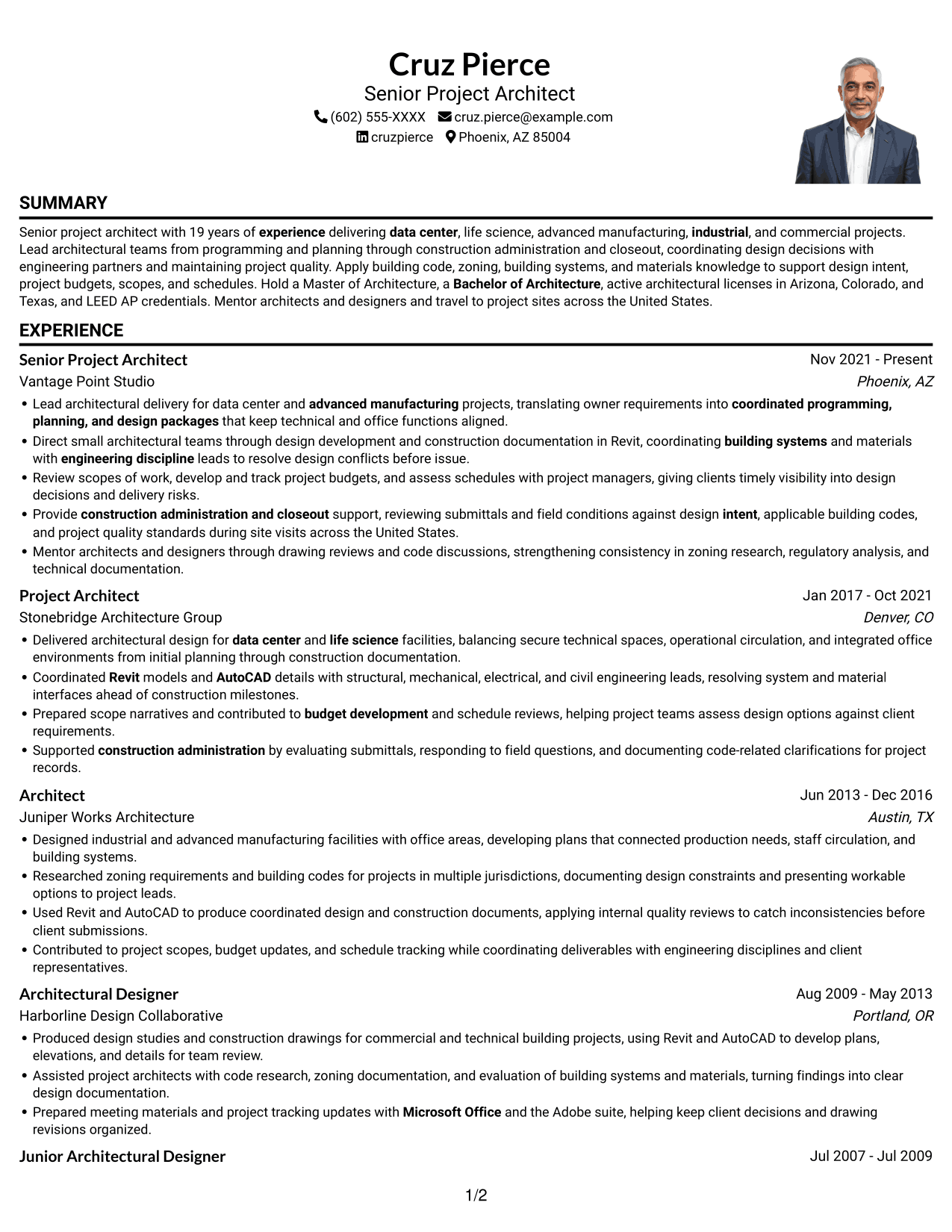 Resume example — page 1