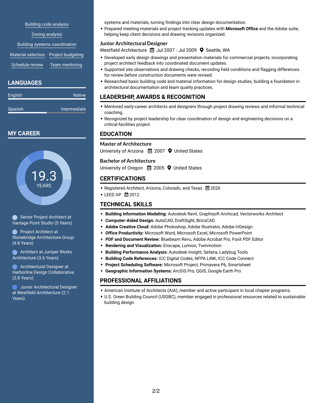 Resume example — page 2
