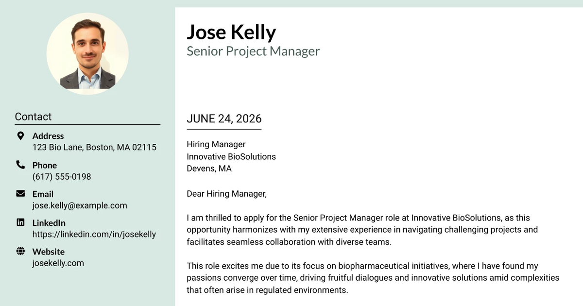 30+ Senior Project Manager Cover Letter Templates with Example 2026